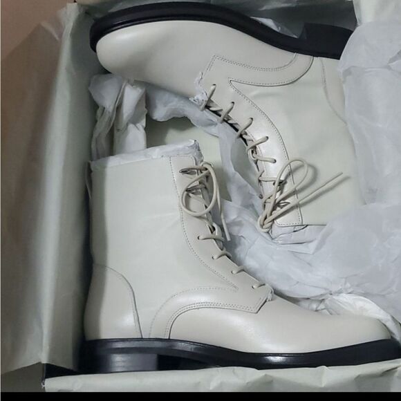 Rag & Bone Slayton Combat Leather Boot Antique White New in box with dustbag - Picture 5 of 10